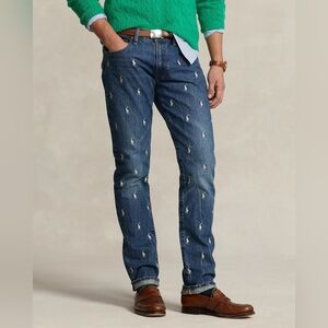 Polo Ralph Lauren Sullivan Slim Fit Embroidery Pony Pattern Jeans